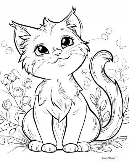 Kitty Cat Coloring Pages for Kids