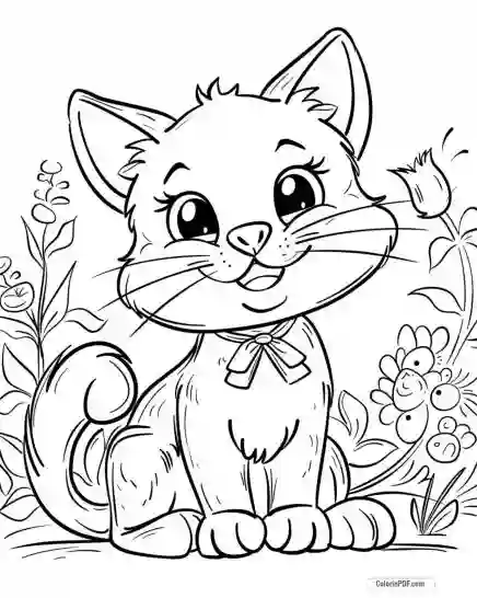 Kitty Cat Coloring Pages for Kids