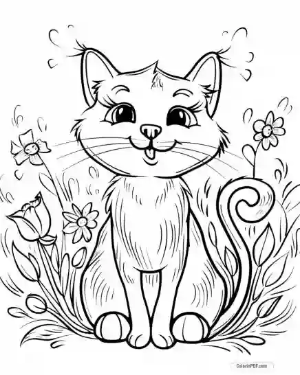 Kitty Cat Coloring Pages for Kids