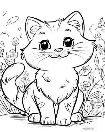 Kitty Cat Coloring Pages for Kids