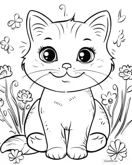 Kitty Cat Coloring Pages for Kids