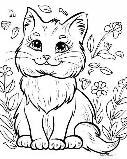 Kitty Cat Coloring Pages for Kids