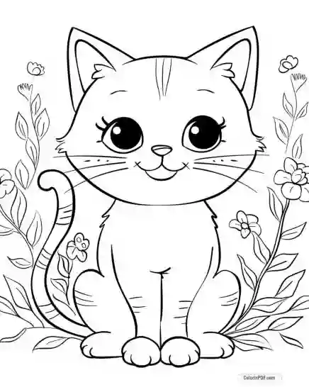 Kitty Cat Coloring Pages for Kids