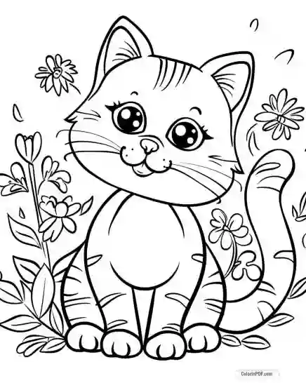 Kitty Cat Coloring Pages for Kids