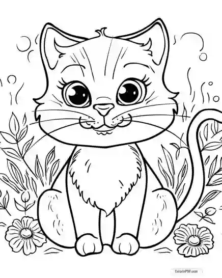 Kitty Cat Coloring Pages for Kids