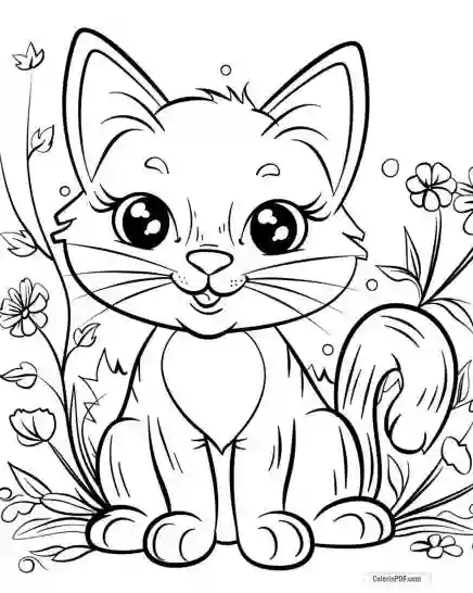 Kitty Cat Coloring Pages for Kids