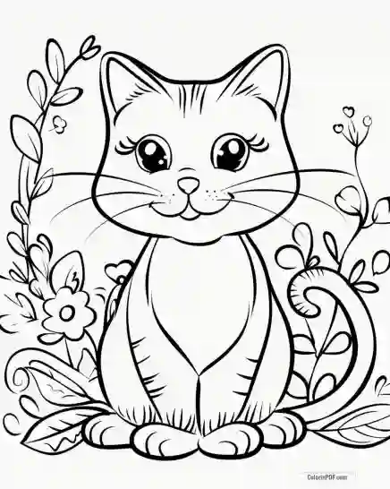 Kitty Cat Coloring Pages for Kids