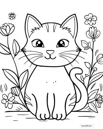 Kitty Cat Coloring Pages for Kids