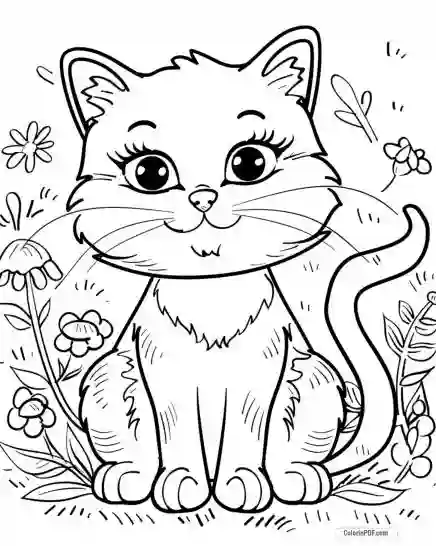 Kitty Cat Coloring Pages for Kids