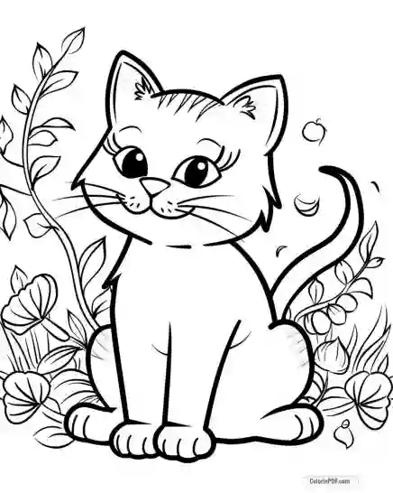 Kitty Cat Coloring Pages for Kids