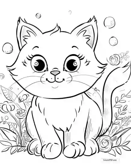 Kitty Cat Coloring Pages for Kids