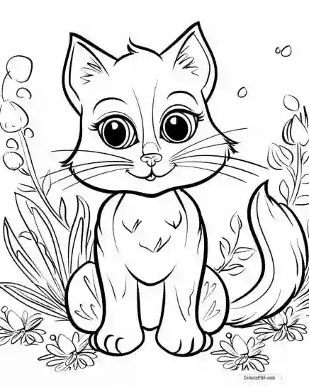 Kitty Cat Coloring Pages for Kids