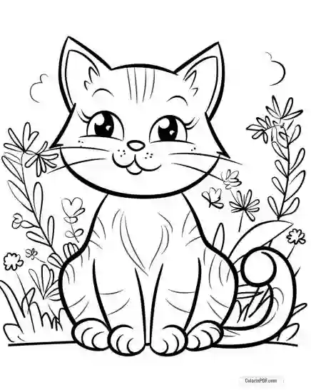 Kitty Cat Coloring Pages for Kids