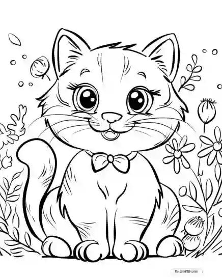 Kitty Cat Coloring Pages for Kids