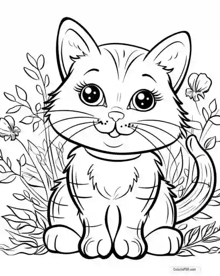 Kitty Cat Coloring Pages for Kids