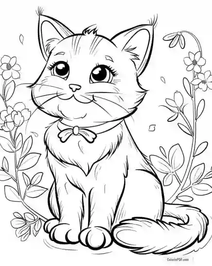 Kitty Cat Coloring Pages for Kids