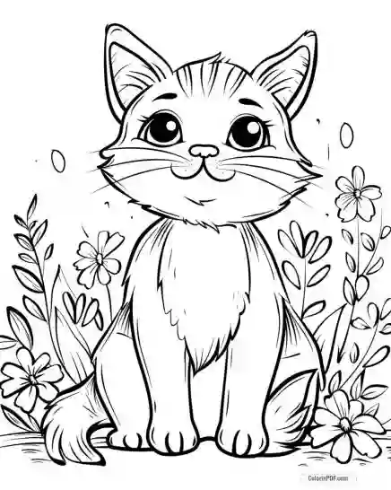 Kitty Cat Coloring Pages for Kids