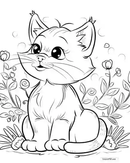 Kitty Cat Coloring Pages for Kids