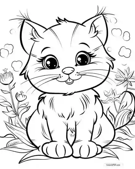 Kitty Cat Coloring Pages for Kids