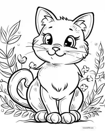 Kitty Cat Coloring Pages for Kids