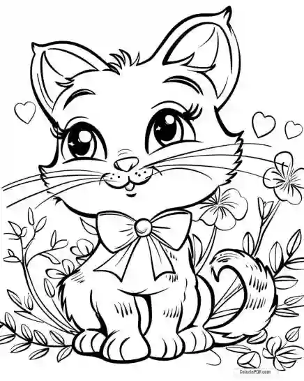 Kitty Cat Coloring Pages for Kids