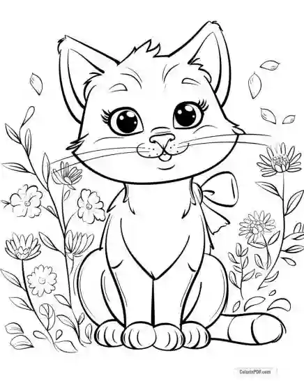 Kitty Cat Coloring Pages for Kids