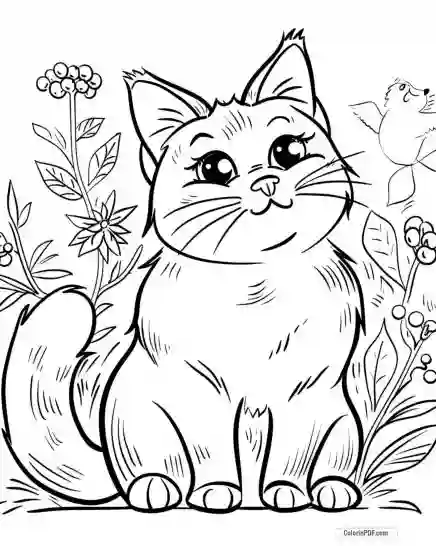 Kitty Cat Coloring Pages for Kids