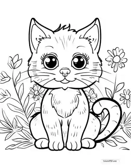 Kitty Cat Coloring Pages for Kids