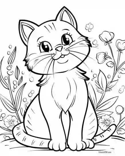 Kitty Cat Coloring Pages for Kids