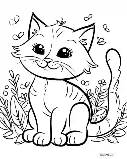 Kitty Cat Coloring Pages for Kids