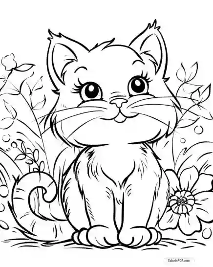 Kitty Cat Coloring Pages for Kids