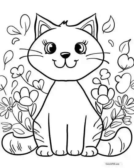 Kitty Cat Coloring Pages for Kids