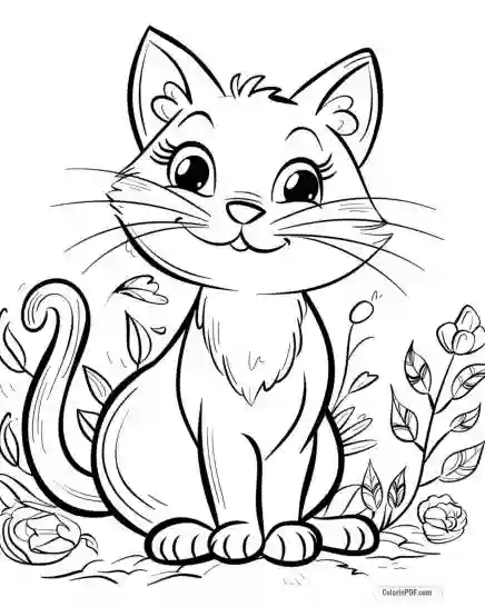 Kitty Cat Coloring Pages for Kids