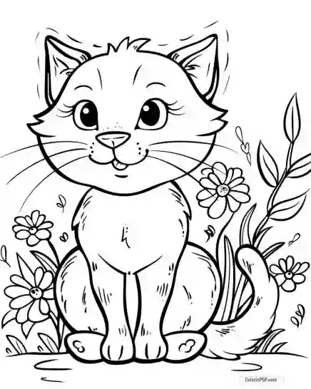 Kitty Cat Coloring Pages for Kids