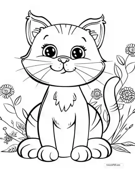 Kitty Cat Coloring Pages for Kids