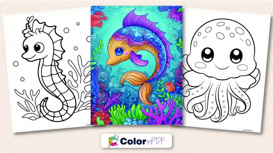 Ocean Animals Coloring Pages for Kids