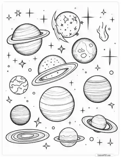 Space Coloring Pages for Kids