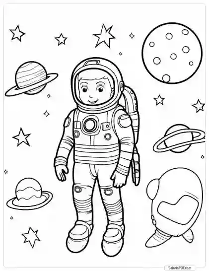 Space Coloring Pages for Kids