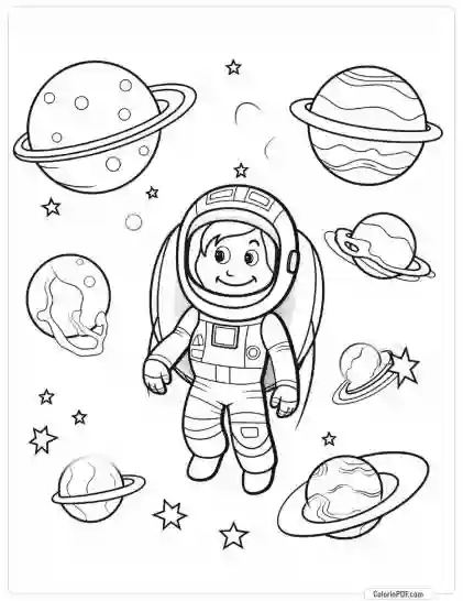 Space Coloring Pages for Kids