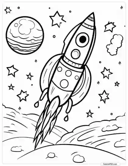 Space Coloring Pages for Kids